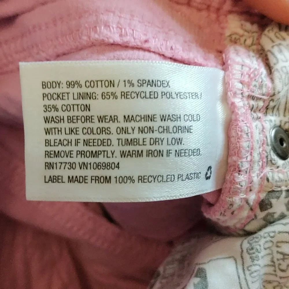 Cat & Jack pants 3T pink corduroy pastel spring cotton adjustable waist